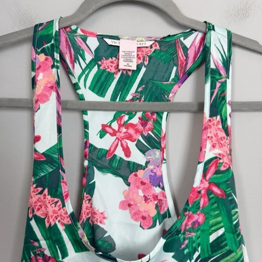 VICTORIA’S SECRET | NEW Tropical Floral Satin Look Sleep Tank Top Women’s Size M